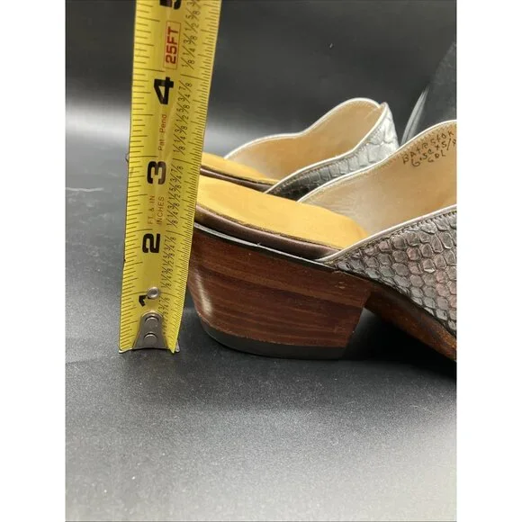 $1k 6.5 C Wide back At The Ranch Metallic Silver Cowgirl Mules Boots Santa Fe - Picture 6 of 8